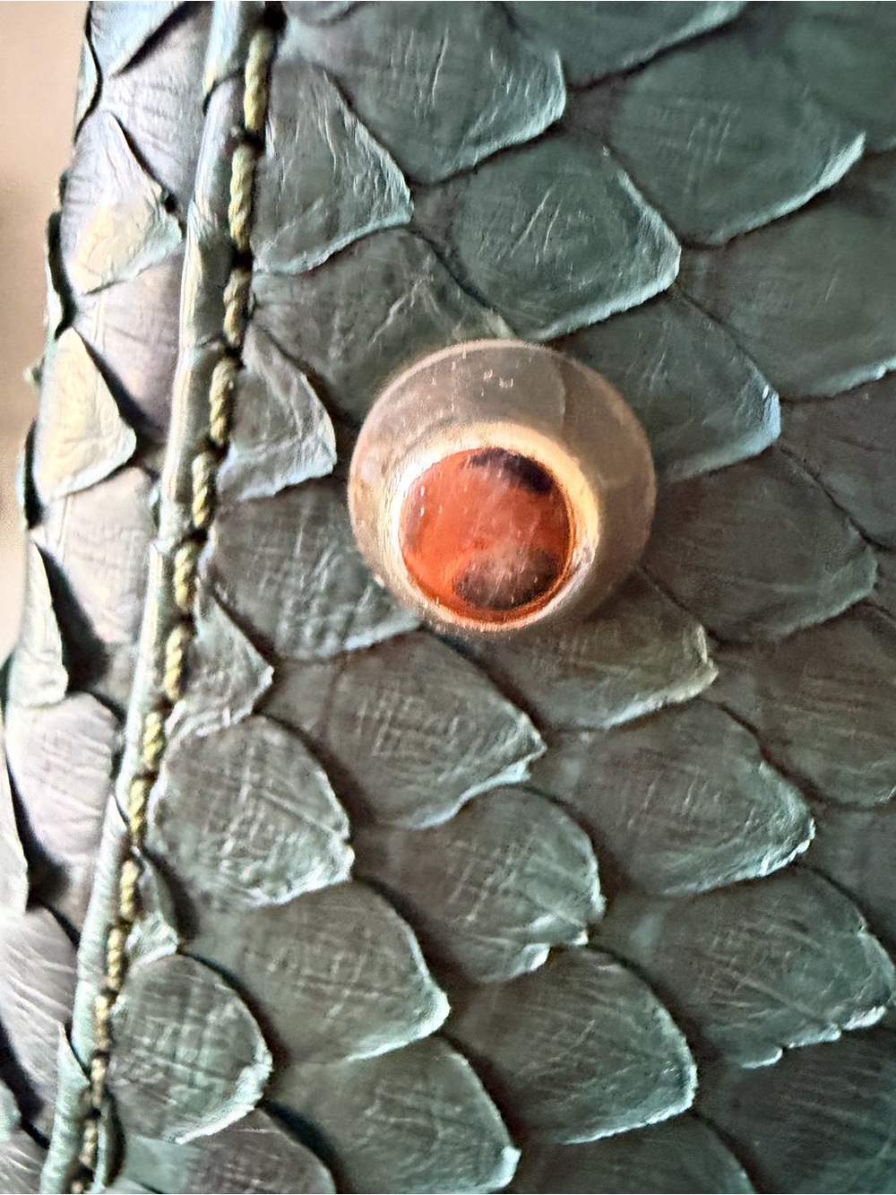 IMPERIO CLANDESTINO Luna Mini Green & Burgundy Python Leather Purse $900 Retail - Picture 13 of 16